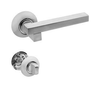 Bussare Comfort Modern szatén króm körrozettás kilincsgarnitúra