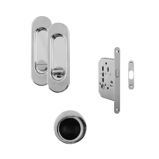 Pascal 3665 AR fényes króm húzóka tolóajtó kihúzásához WC zárral