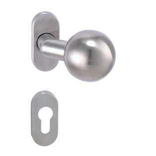 Pascal oválrozettás rozsdamentes acél eltolt gömb kilincsgarnitúra UOR