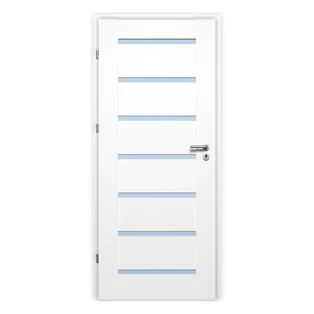 Pascal Torino Üveges beltéri ajtó szabvány méretben / 750x2100 mm / bal / 100-135 mm utólag szerelhető átfogó tokkal - fehér