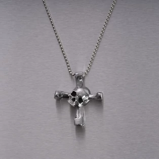 Buster+Punch Skull Drum Key rozsdamentes acél koponya nyaklánc UTB-071827