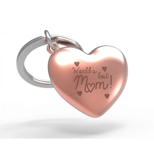 Metalmorphose rózsaarany szív alakú " A világ legjobb anya " feliratos kulcstartó MTM309-02