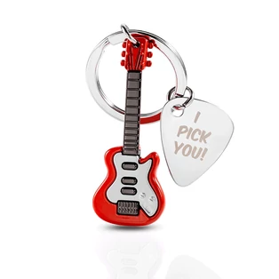 Metalmorphose piros-fehér gitár kulcstartó - MTM375-01