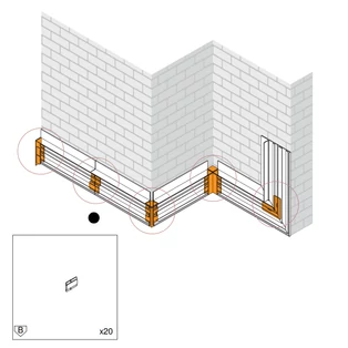 Egyenes toldóelem - Ermetika Absolute Rush rendszerhez (tapétaajtó tokhoz, tolóajtó vázhoz) - ACC.503