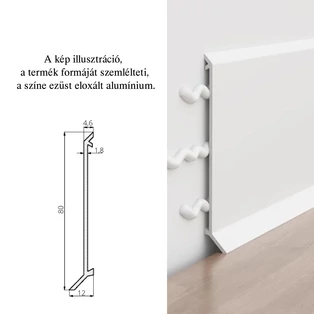 Pol-Skone alumínium lábazati szegély - ezüst eloxált alumínium