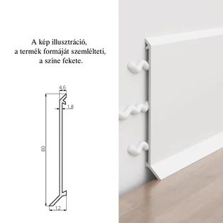 Pol-Skone alumínium lábazati szegély - fekete (RAL9005)