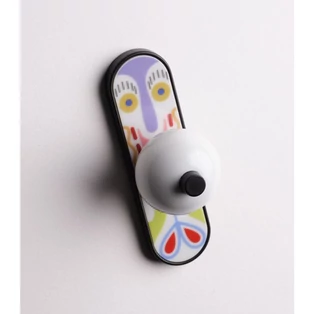 dnd Crisalide fekete - színes porcelán akasztó/fogas CS72 ANE-PSD