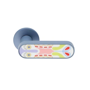 dnd Crisalide mini kék - színes porcelán körrozettás kilincsgarnitúra CM40 ABC+PSD