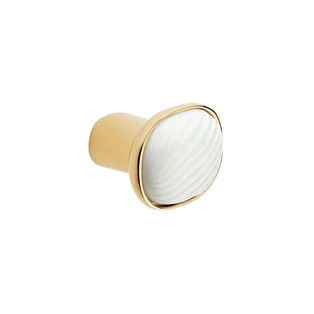 dnd Dune PVD antik fényes arany - fehér porcelán bútorgomb DN70 PVD-BG+PSB