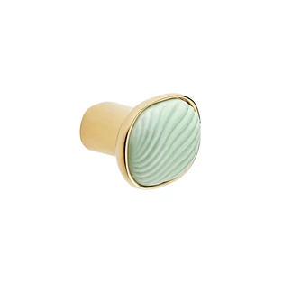 dnd Dune PVD antik fényes arany - menta porcelán bútorgomb DN70 PVD-BG+PSV