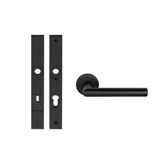 Formani Square-Basics szatén fekete biztonsági bejárati 30 mm kilincsgarnitúra (LSQSM-28KT - LB2-19)