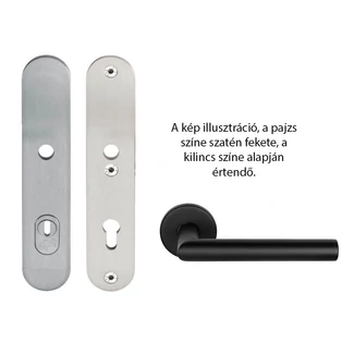 Formani Basics szatén fekete biztonsági bejárati 50 mm kilincsgarnitúra (LBSM-50KT - LB2-19)
