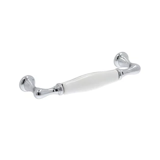 Giusti króm - fehér porcelán bútorfogantyú gomb