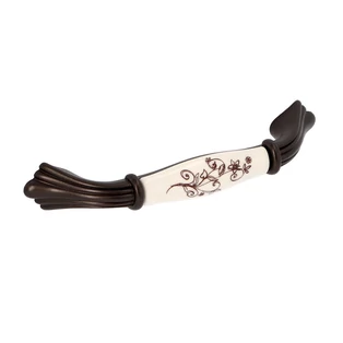 Giusti fehér porcelán - sötétbarna bútorfogantyú