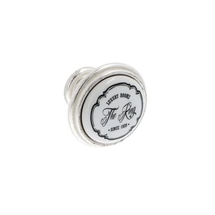 Giusti fehér porcelán - fényes ezüst bútorfogantyú gomb