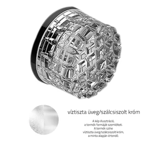 Víztiszta üveg / Szálcsiszolt króm