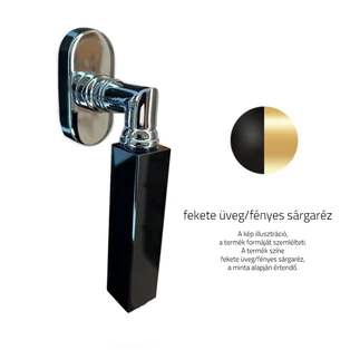 Fekete üveg / Fényes sárgaréz Fekete üveg / Fényes sárgaréz