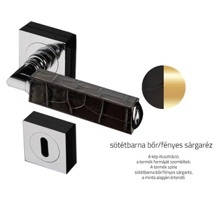 Glass Design CUBE Leather négyzetrozettás kilincsgarnitúra