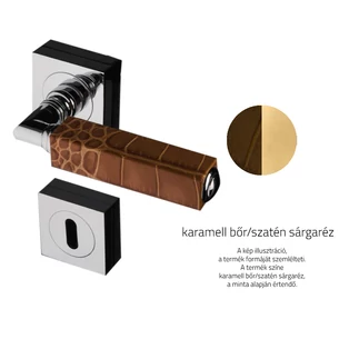 Karamell bőr / Szatén sárgaréz
