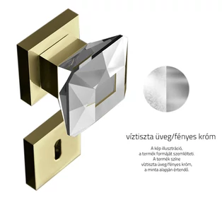 Glass Design DIAMOND Q négyzetrozettás gomb kilincsgarnitúra