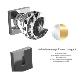 Glass Design GEO50 Home négyzetrozettás gomb kilincsgarnitúra