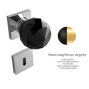 Glass Design GEO50 Home négyzetrozettás gomb kilincsgarnitúra