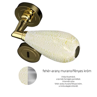 Fehér-arany murano / Fényes króm