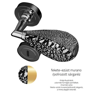 Fekete-ezüst murano / Polírozott sárgaréz