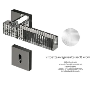 Víztiszta üveg / Szálcsiszolt króm
