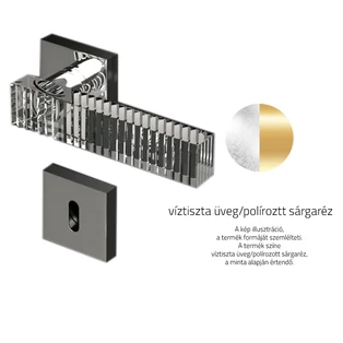 Glass Design KOS Home négyzetrozettás kilincsgarnitúra