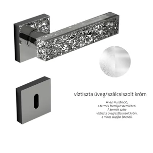 Víztiszta üveg / Szálcsiszolt króm