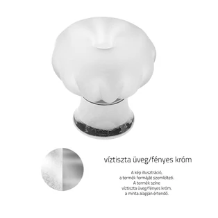 Glass Design P332 víztiszta üveg / fényes króm bútorfogantyú Ø 25 mm P332T01F4DM25