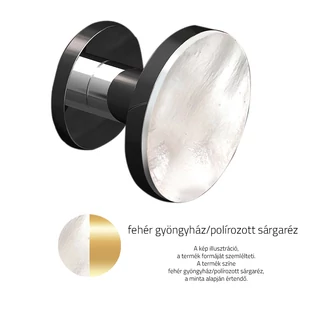 Fehér gyöngyház / Polírozott sárgaréz