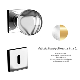 Glass Design SFERA Home négyzetrozettás gomb kilincsgarnitúra