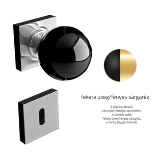 Fekete üveg / Fényes sárgaréz