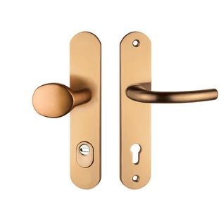 Maestro Arno alu F4 biztonsági bejárati ajtó gomb-kilincsgarnitúra cilindervédős