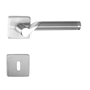 Maestro Viva króm - rozsdamentes acél négyzetrozettás kilincsgarnitúra