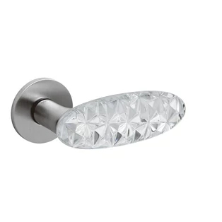 Olivari Crystal Diamond matt króm - üveg körrozettás kilincsgarnitúra