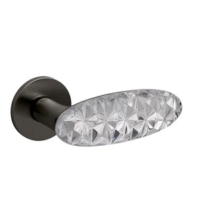 Olivari Crystal Diamond szuperantracit - üveg körrozettás kilincsgarnitúra
