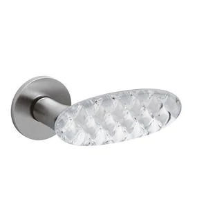 Olivari Crystal Royal matt króm - üveg körrozettás kilincsgarnitúra