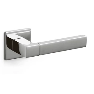 Olivari Planet Q Bicolor bassa fényes króm - matt króm négyzetrozettás kilincsgarnitúra