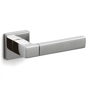 Olivari Planet Q Bicolor fényes króm - matt króm négyzetrozettás kilincsgarnitúra