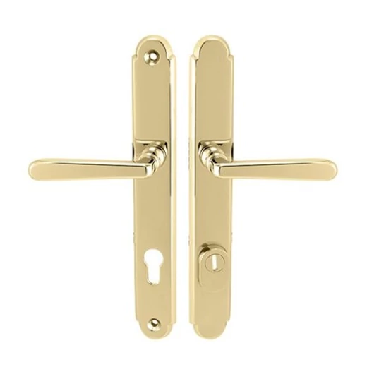 Maestro Alt Wien fényes réz biztonsági bejárati ajtó kilincsgarnitúra cilindervédővel - kilincs-kilincs