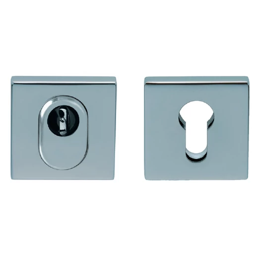 Scoop polírozott inox cilindervédős biztonsági négyzetrozetta