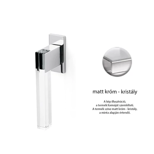 Olivari Ice Cube matt króm / kristály ablakfélkilincs
