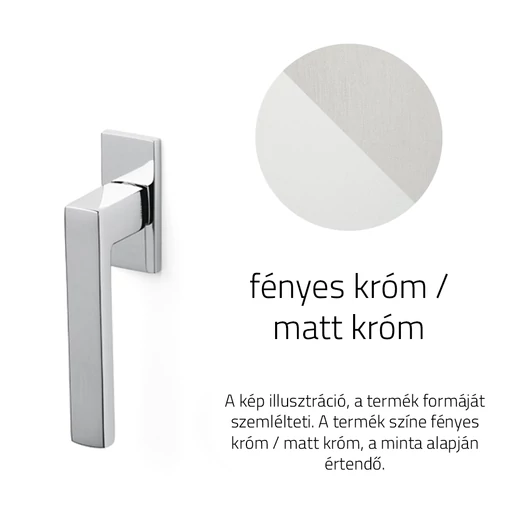 Olivari Planet Q fényes króm - matt króm ablakfélkilincs