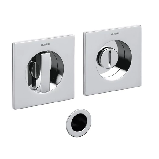 Olivari Giotto Q fényes króm WC záras szögletes húzókagyló pár