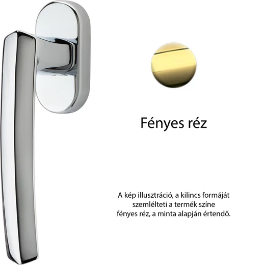Linea Cali Dafne fényes réz ablakfélkilincs 509 DK OL