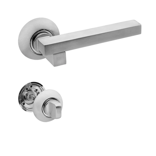 Bussare Comfort Modern szatén króm körrozettás kilincsgarnitúra