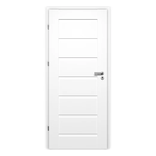 Pascal Torino Teli beltéri ajtó szabvány méretben / 750x2100 mm / bal / 100-135 mm utólag szerelhető átfogó tokkal - fehér